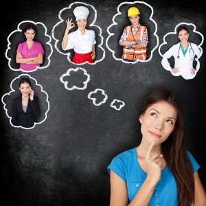 Asian girl student contemplating career choices